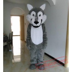 Gray Wolf Mascot Costume Cartoon