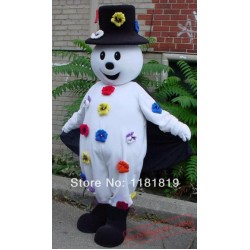 Snowman Mascot Costume Cartoon Character