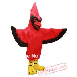 Long Hair Plush Red Parrot Cardinal Mascot Costume