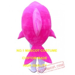 Cartoon Pink Shark Mascot Costume