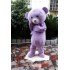 Adult Cartoon Purple Bear Mascot Costume