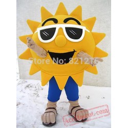 Beach Sunshine Cool Joyful Sunglasses Sun Mascot Costume