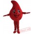 Adult Cartoon Red Blood Drop Mascot Costume