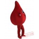 Adult Cartoon Red Blood Drop Mascot Costume