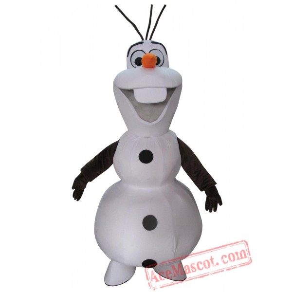 Smiling Olaf Mascot Costume Snowman Cartoon Character Costume