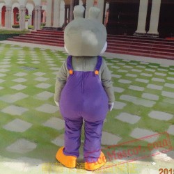 Grey Rabbit Bunny Fancy Cartoon Mascot Costume
