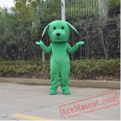 Green Dog Cartoon Mascot Costume