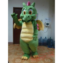 Big Green Dragon Boy Cartoon Mascot Costume