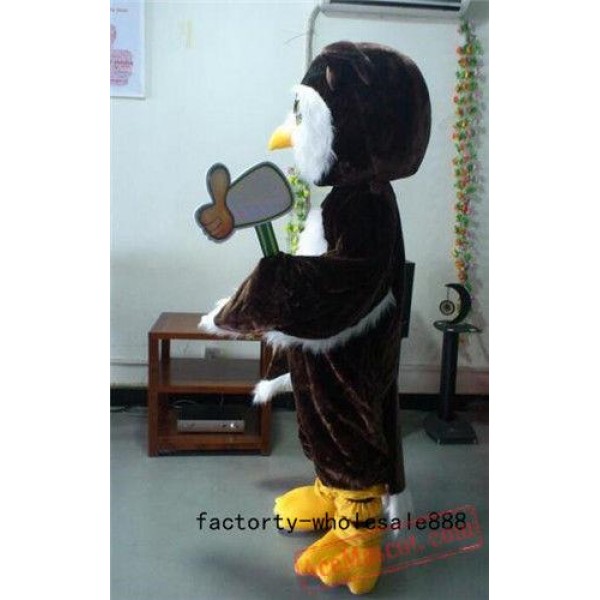Big Brown Owl Cartoon Mascot Costume