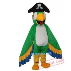 Green Parrot Cartoon Mascot Costume
