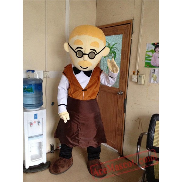 Birthday Brown Gingerbread Man Cartoon Mascot Costume