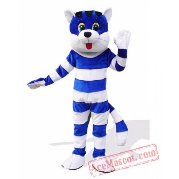 Blue Cat Cartoon Mascot Costume