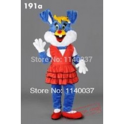 Girly Bunny Rabbit Mascot Costume Cartoon Character