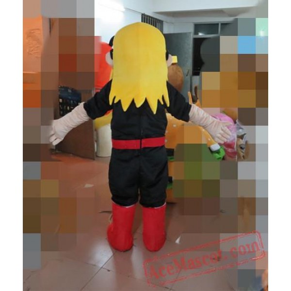 Yellow Hair Girl Mascot Costumes