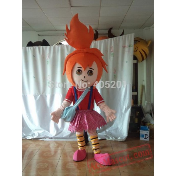 Orange Hair Girl Mascot Costumes