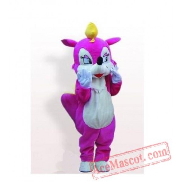 Super Charming Lady Pink Rose Squirrel Mascot Costume