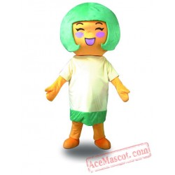 Green Hair Girl Mascot Costume