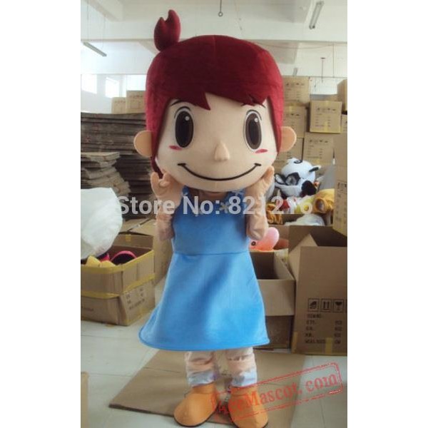Girl Plush Cartoon Character Mascot Costume