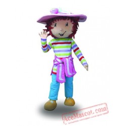 Hat Girl Strawberry Fruit Mascot Costume