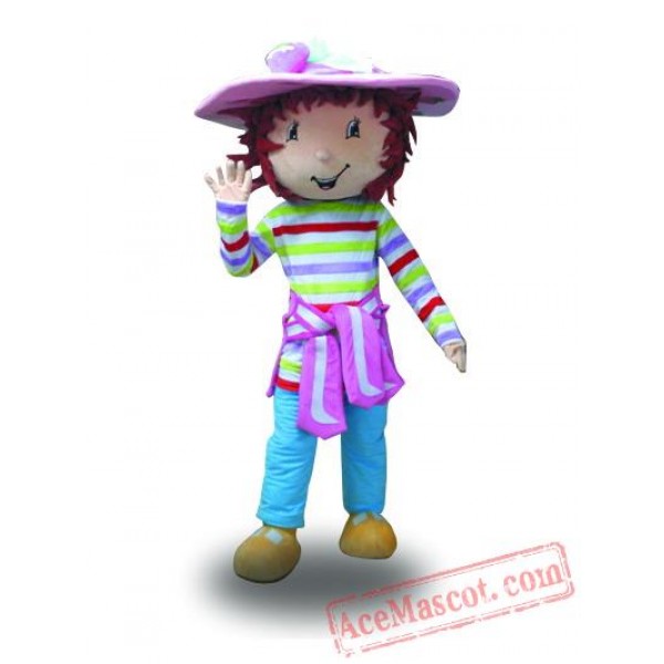 Hat Girl Strawberry Fruit Mascot Costume