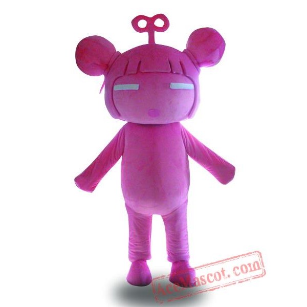 Pink Girl Doll Mascot Costume