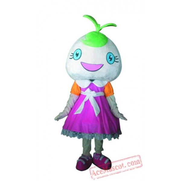 Pink Dress Girl Bean Sprout Mascot Costume