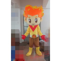 Fire Boy Costume Plush Adult Fire Head Mascot Costume