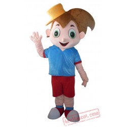 Orange Hat Boy Mascot Costume