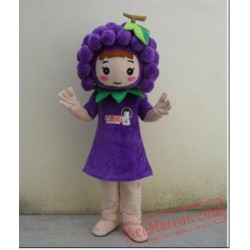 Grape Girl Mascot Costume Fruit Cartoon Character Costume