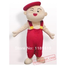 Red Hat Boy Mascot Costume Halloween Cartoon Character