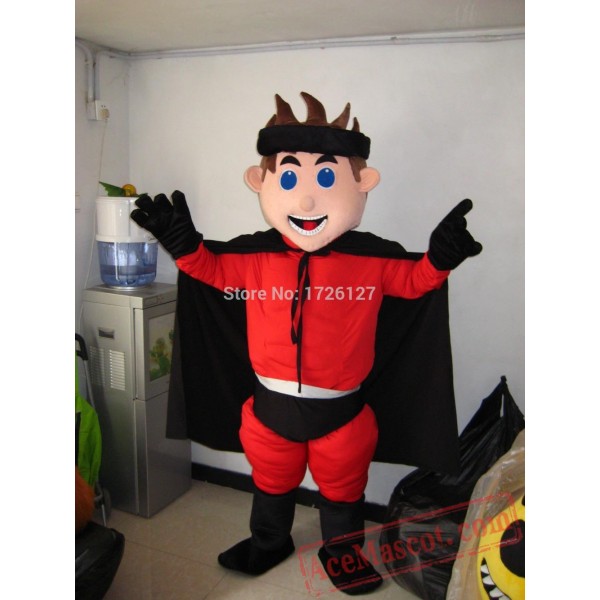 Boy Surperman Mascot Hero Costume