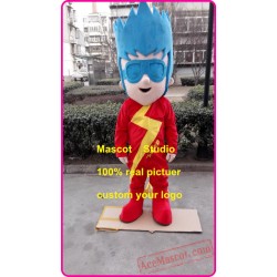 Speed Light Boy Kid Mascot Costume