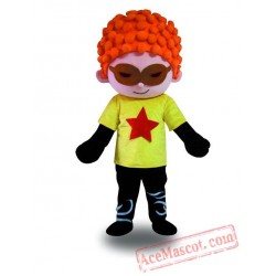 Green Red Hair Cool Boy Mascot Costume