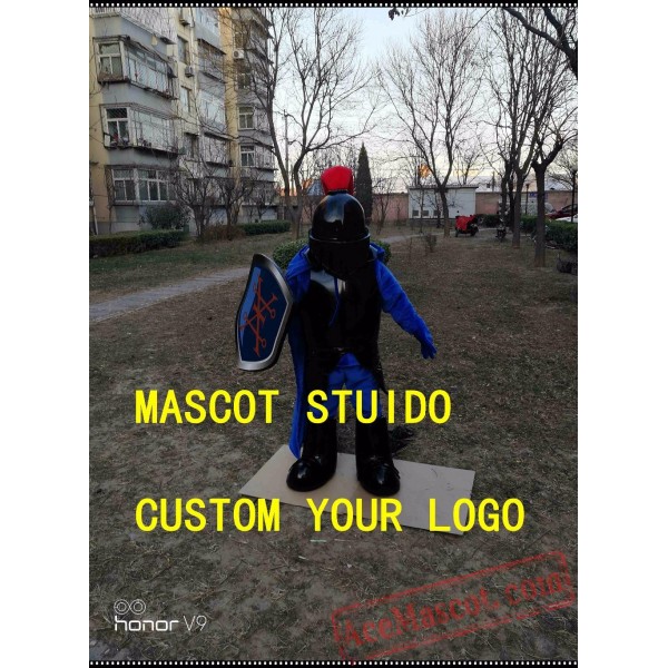 Black Knight Mascot Costume Spartan Trojan Costume