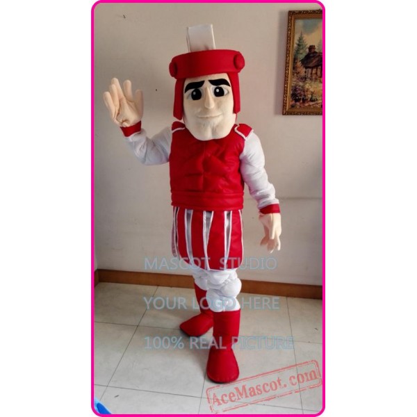 Red Knight Mascot Costume Spartan Trojan Costume