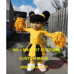 Yellow Dress Cutie Cheer Leader Mascot Costume