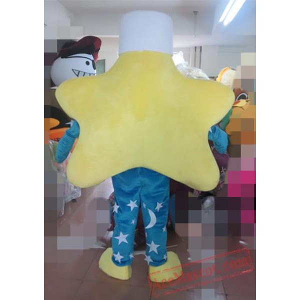 Blue Arms And Pants Yellow Star Mascot Costume