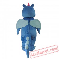 Cartoon Dragon Blue Dinosaur Mascot Costume