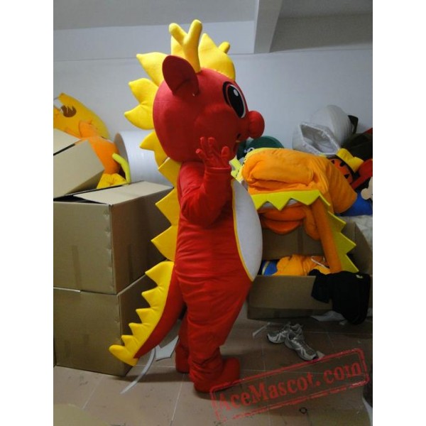 Adult Red Dinosaur Mascot Costumes Cartoon Costumes