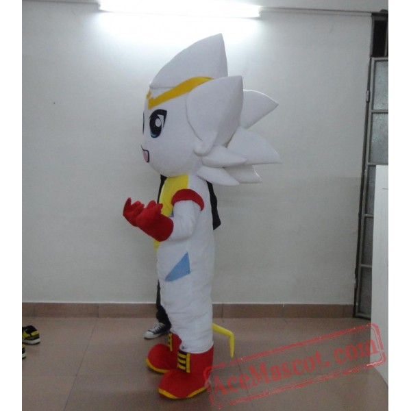 White Superman Mascot Costume