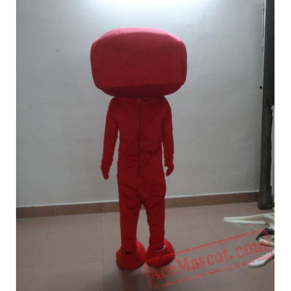 Adult Cartoon Red Big Mouth Doll Mascot Costume