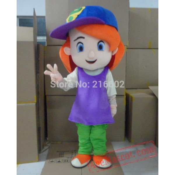 Baseball Girl Mascot Costume Red Hair