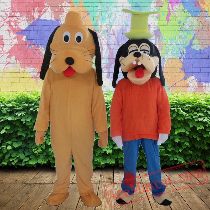 Pluto Goofy Dog Disney Mascot Costume for Adults
