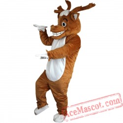 Brown elk Deer Cartoon Mascot Costume