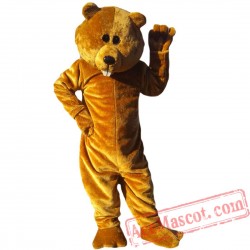 Brown Bear Beaver Cartoon Mascot Costume