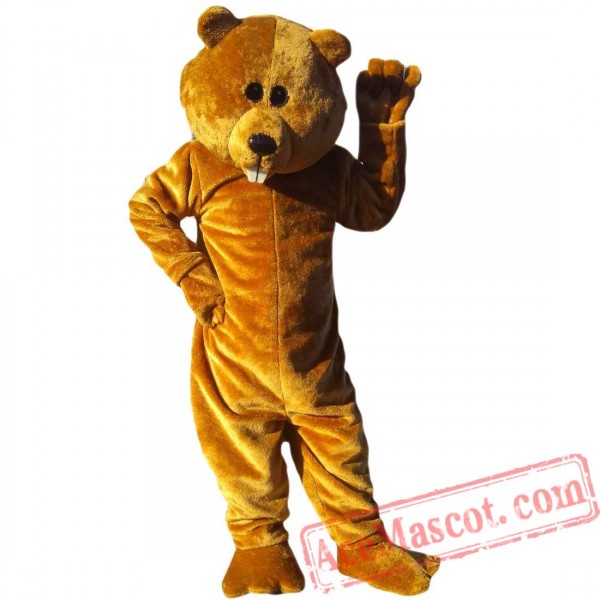 Brown Bear Beaver Cartoon Mascot Costume