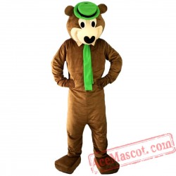Brown Yoga Bear Cartoon Mascot Costume