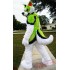Long Fur Green White Husky Dog Fursuit Mascot Costume