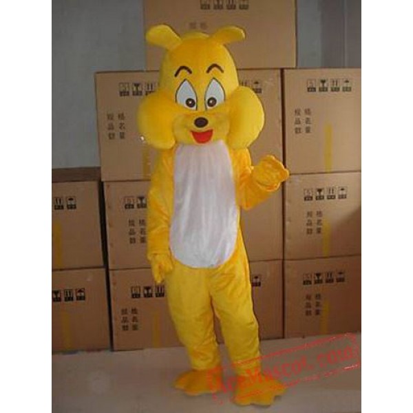 Yellow Dog Cartoon Mascot Costume