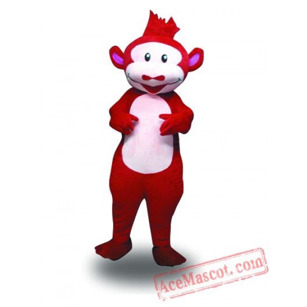 Adult Red Suit Monkey Mascot Costume